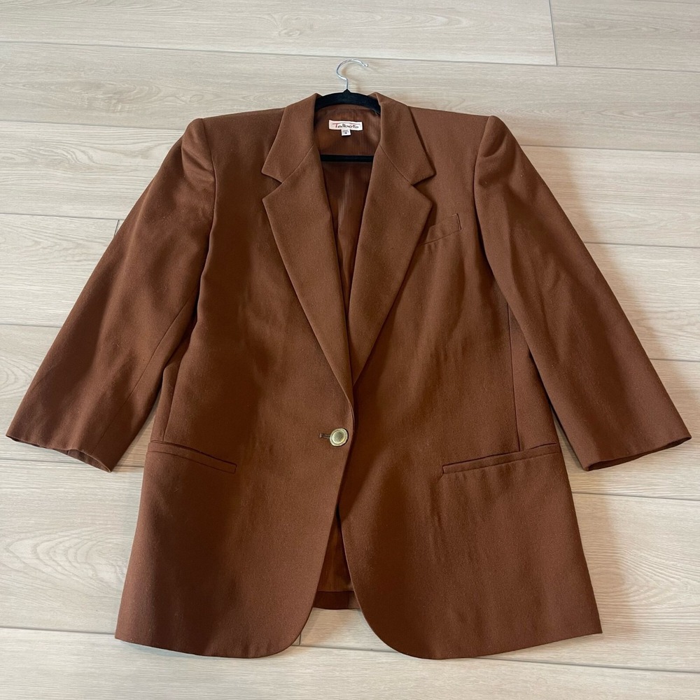 VTG Talbots Womens‎ Blazer 8 Brown 100% Wool Classic Officewear Career